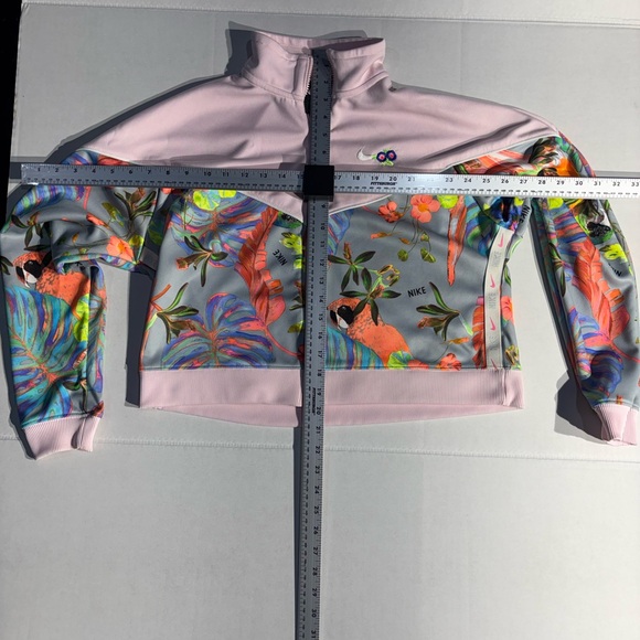 Nike Multicolor women crop Floral zip up Jacket size Large - Picture 9 of 10